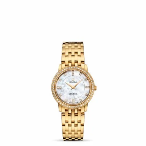 Omega De Ville Prestige Quartz 27 Yellow Gold Diamond / MOP Diamond / Bracelet 413.55.27.60.55.001 (41355276055001)